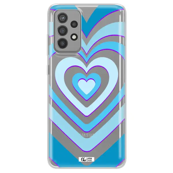 Blue Heart Samsung A72 Clear TPU Case