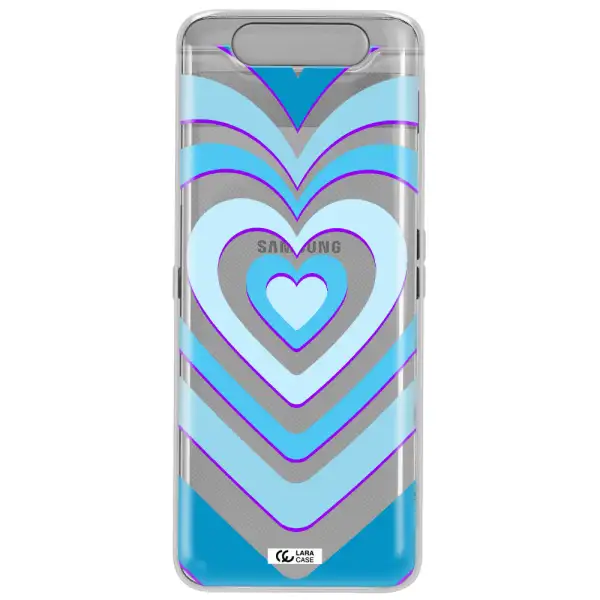 Blue Heart Samsung A80 Clear TPU Case