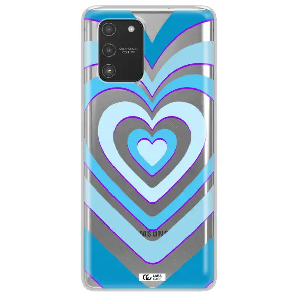 Blue Heart Samsung A91 Clear TPU Case