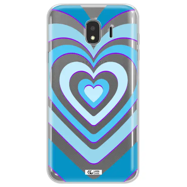 Blue Heart Samsung J4 Clear TPU Case
