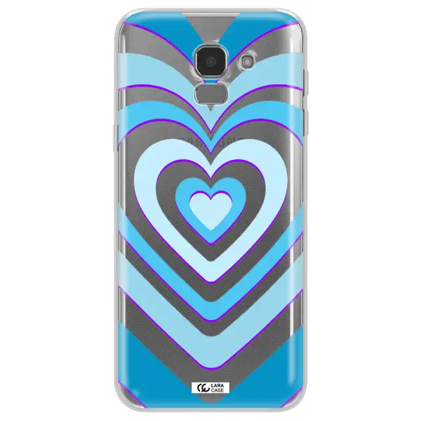 Blue Heart Samsung J6 Clear TPU Case