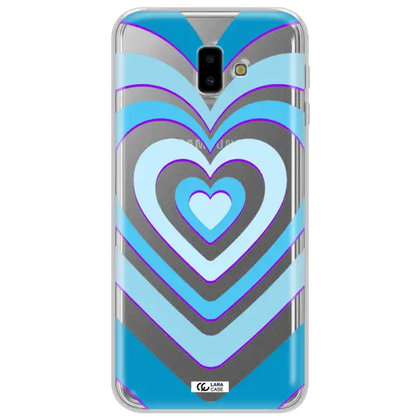 Blue Heart Samsung J6 Plus Clear TPU Case