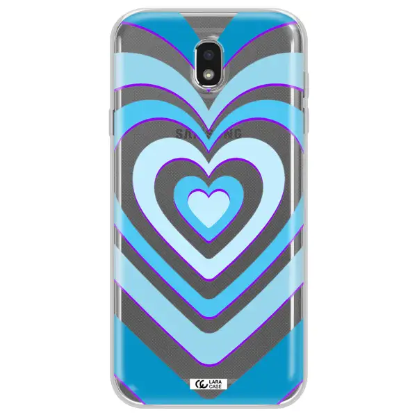 Blue Heart Samsung J7 Pro Clear TPU Case