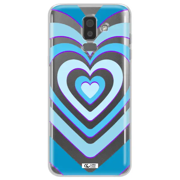 Blue Heart Samsung J8 Clear TPU Case