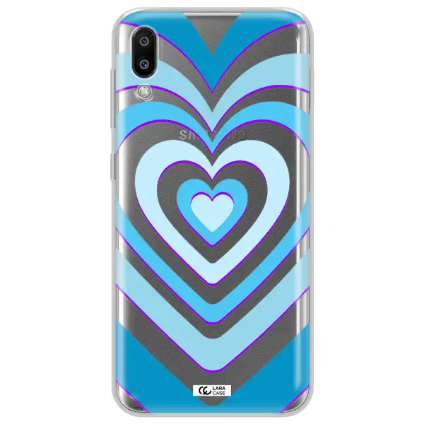 Blue Heart Samsung M10 Clear TPU Case