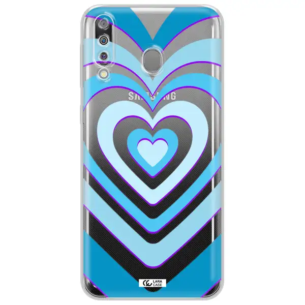 Blue Heart Samsung M30 Clear TPU Case