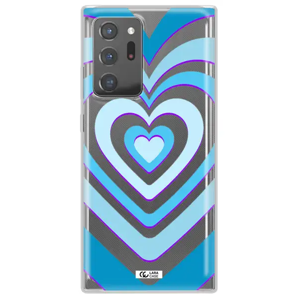 Blue Heart Samsung Note 20 Ultra Clear TPU Case