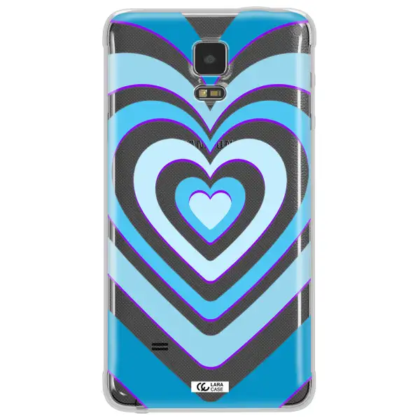 Blue Heart Samsung Note 4 Clear TPU Case