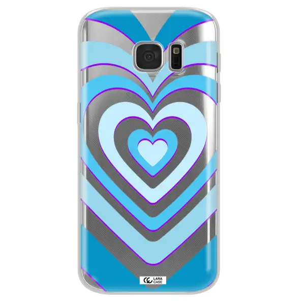 Blue Heart Samsung S 7 Clear TPU Case
