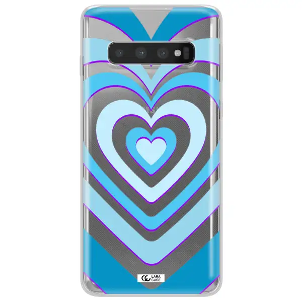 Blue Heart Samsung S10 Plus Clear TPU Case