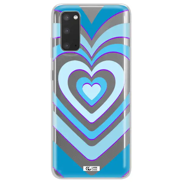 Blue Heart Samsung S20 Clear TPU Case