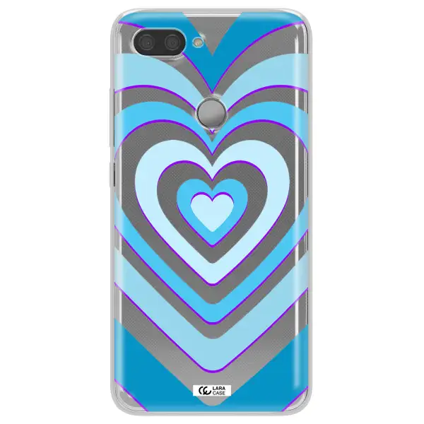 Blue Heart Xiaomi Mi 8 Lite Clear TPU Case