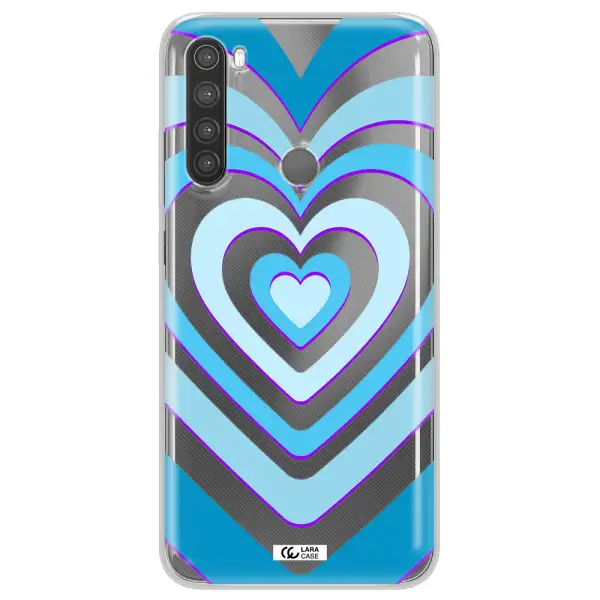 Blue Heart Xiaomi Note 8 Clear TPU Case