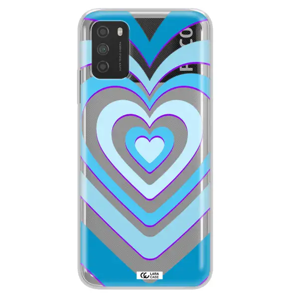 Blue Heart Xiaomi Poco M3 Clear TPU Case