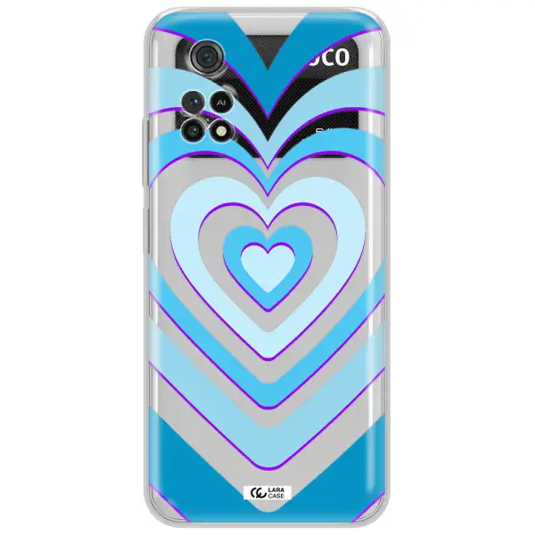 Blue Heart Xiaomi Poco M4 Pro 4G Clear Tpu Case