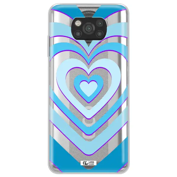 Blue Heart Xiaomi Poco X3 Clear TPU Case