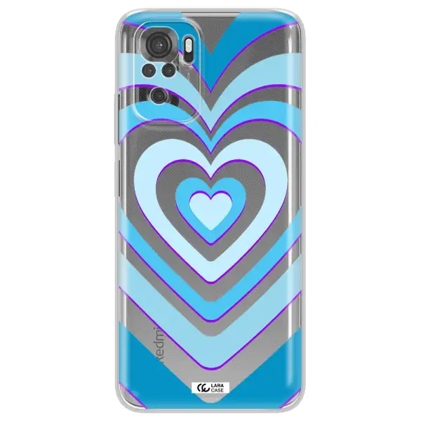 Blue Heart Xiaomi Redmi Note 10S Clear Tpu Case