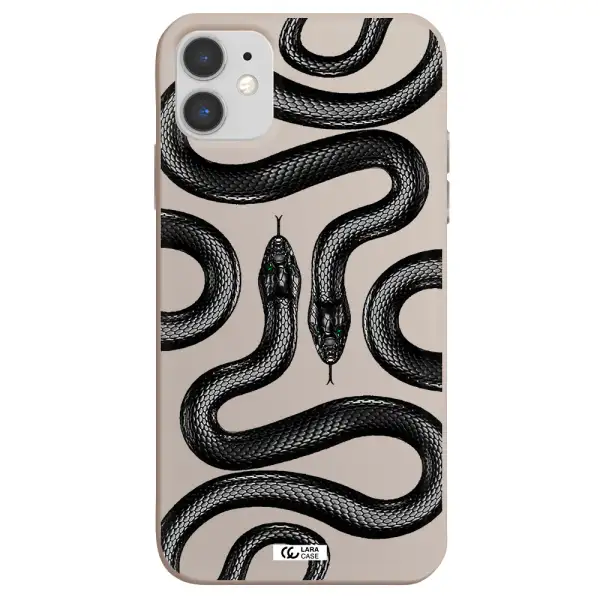 Black Snake Apple iPhone 11 Silicone Stone Case