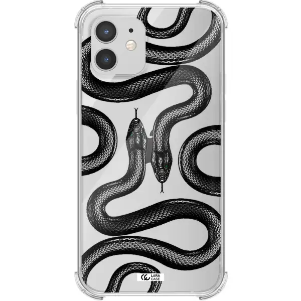 Black Snake Apple iPhone 12 Clear PC Case
