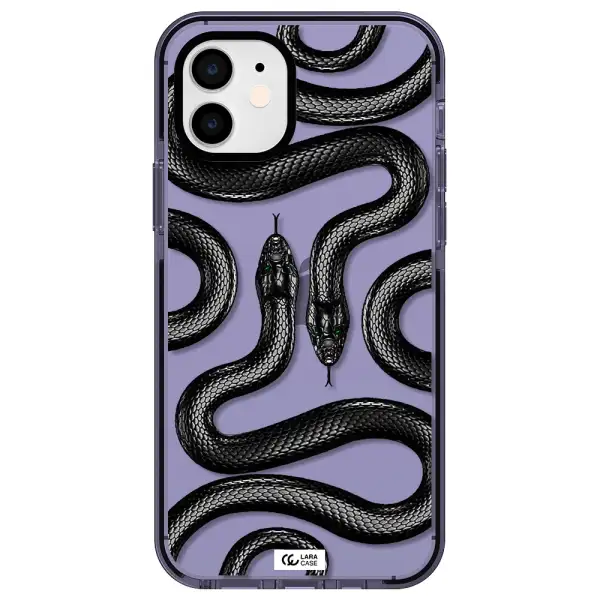 Black Snake Apple iPhone 12 impact Lilac Case