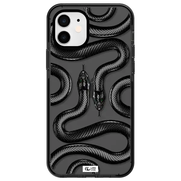 Black Snake Apple iPhone 12 impact Smoke Black Case