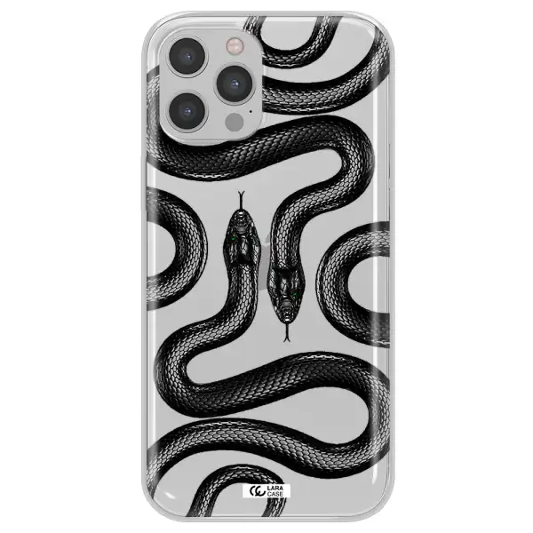 Black Snake Apple iPhone 12 pro Clear TPU Case