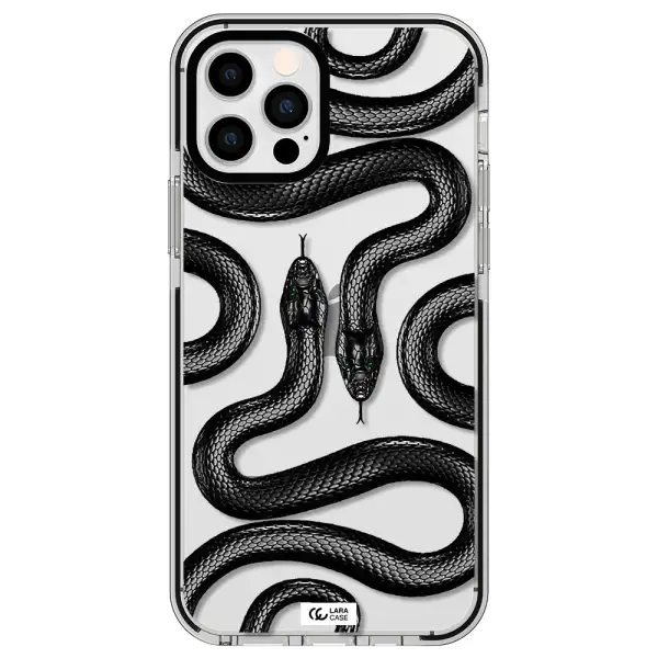 Black Snake Apple iPhone 12 pro impact black border Case