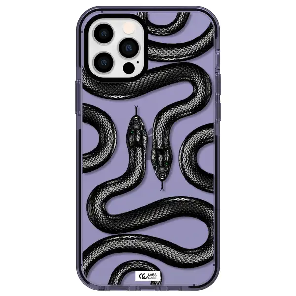 Black Snake Apple iPhone 12 pro impact Lilac Case