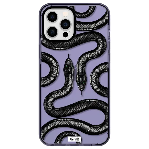 Black Snake Apple iPhone 12 pro max impact Lilac Case