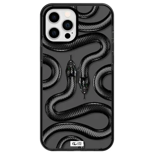Black Snake Apple iPhone 12 pro max impact Smoke Black Case