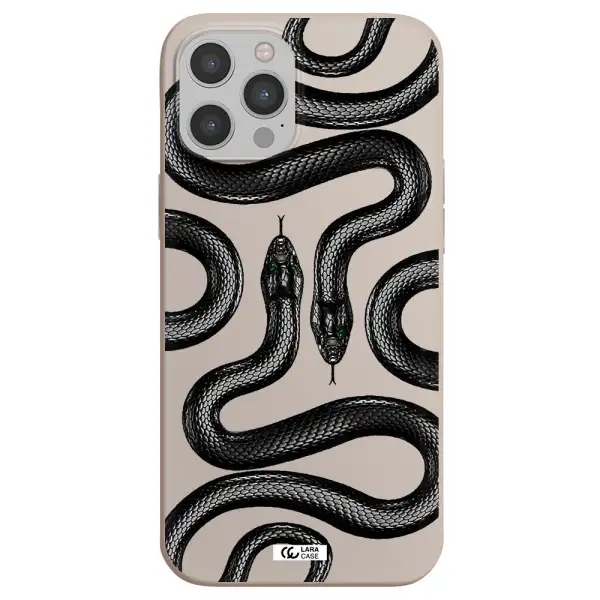 Black Snake Apple iPhone 12 pro max Silicone Stone Case