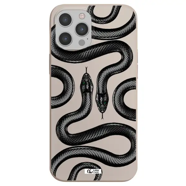 Black Snake Apple iPhone 12 pro Silicone Stone Case