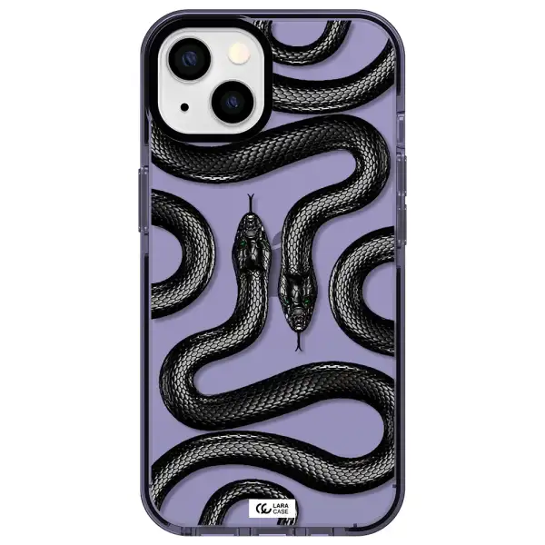 Black Snake Apple iPhone 13 impact Lilac Case