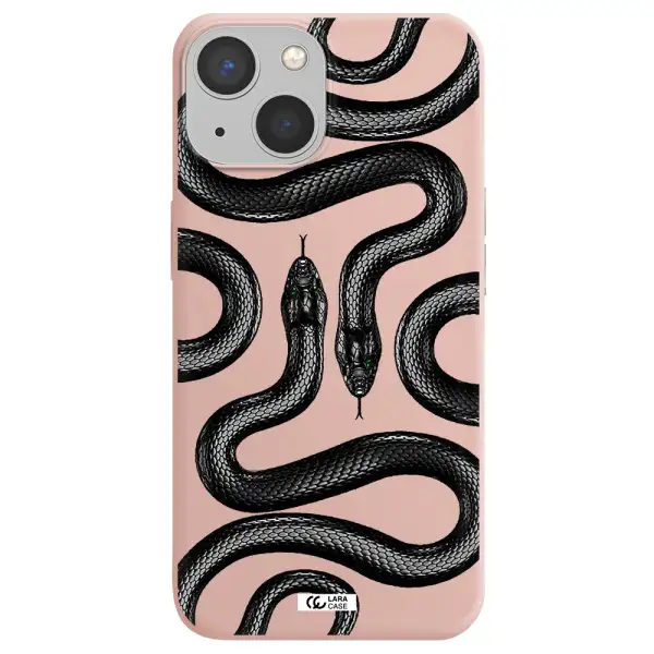 Black Snake Apple iPhone 13 mini Silicone pastel pink Case
