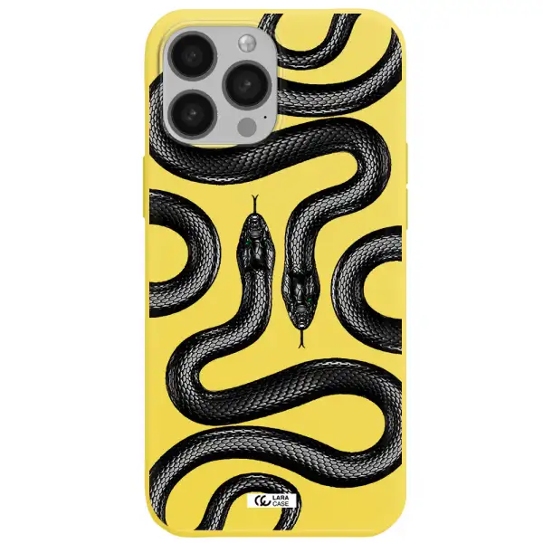Black Snake Apple iPhone 13 Pro Max Silicone canary yellow Case