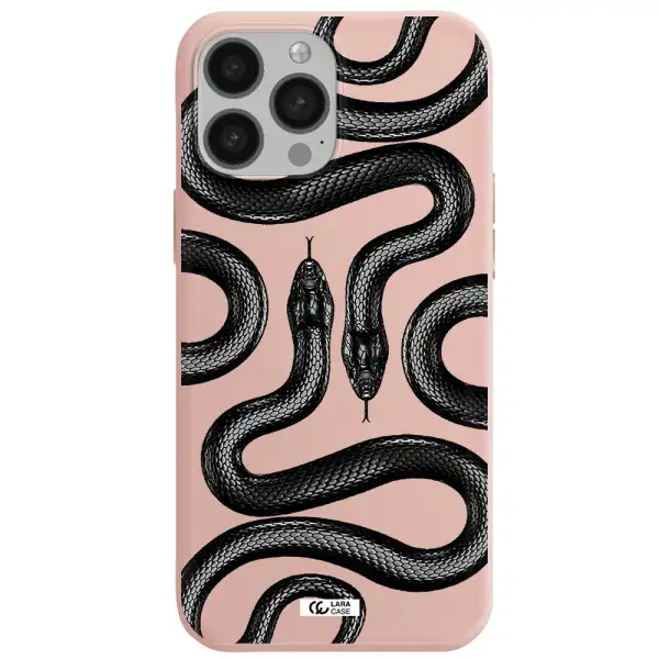 Black Snake Apple iPhone 13 Pro Max Silicone pastel pink Case