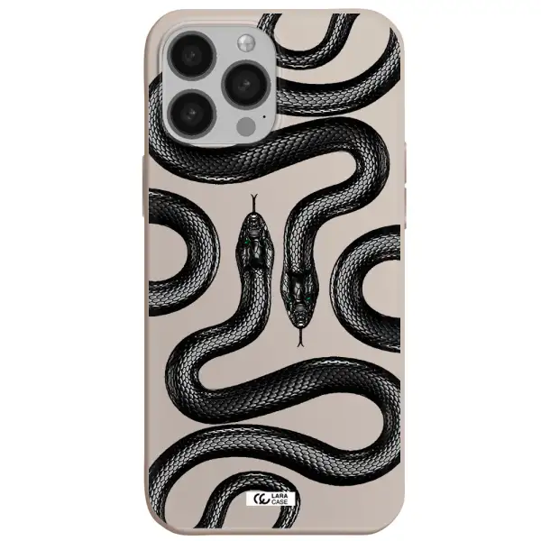 Black Snake Apple iPhone 13 Pro Max Silicone Stone Case