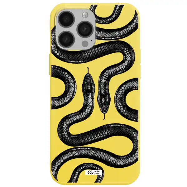 Black Snake Apple iPhone 13 Pro Silicone canary yellow Case