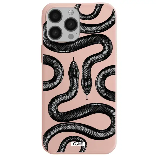 Black Snake Apple iPhone 13 Pro Silicone pastel pink Case