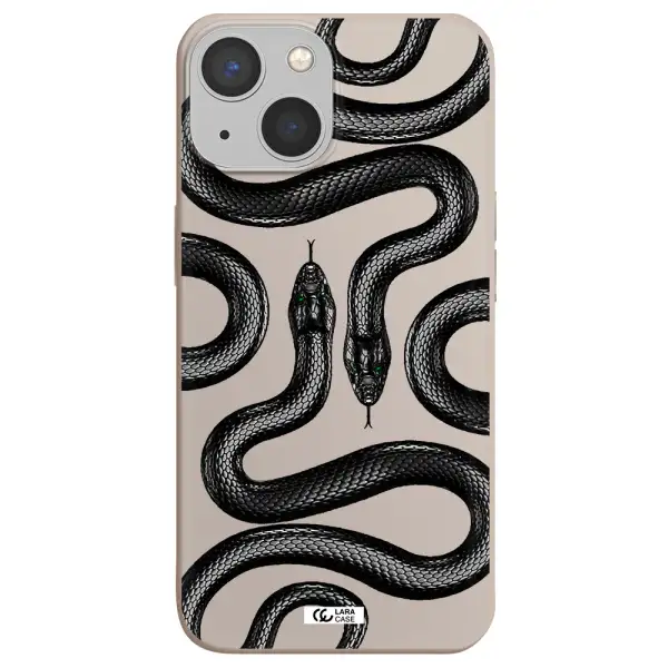 Black Snake Apple iPhone 13 Silicone Stone Case