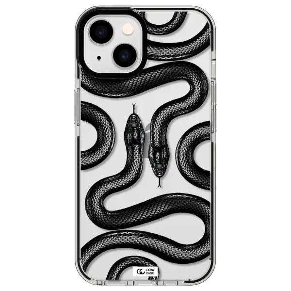 Black Snake Apple iPhone 14 impact black border Case