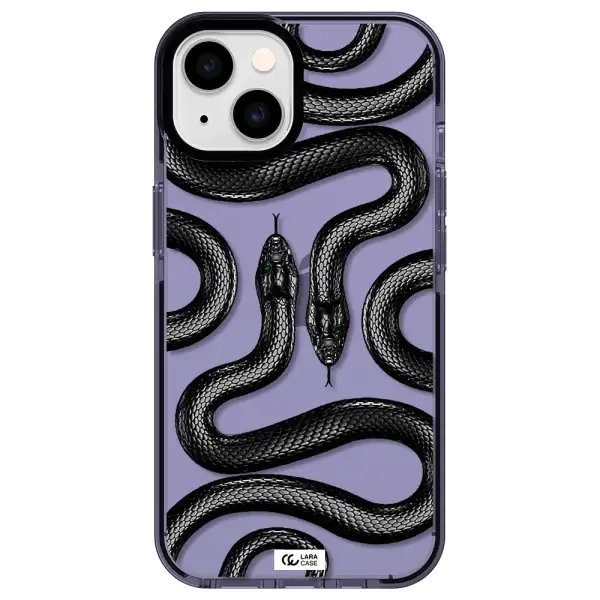 Black Snake Apple iPhone 14 impact Lilac Case
