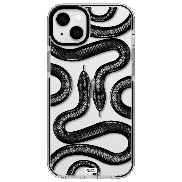 Black Snake Apple iPhone 14 plus impact black border Case