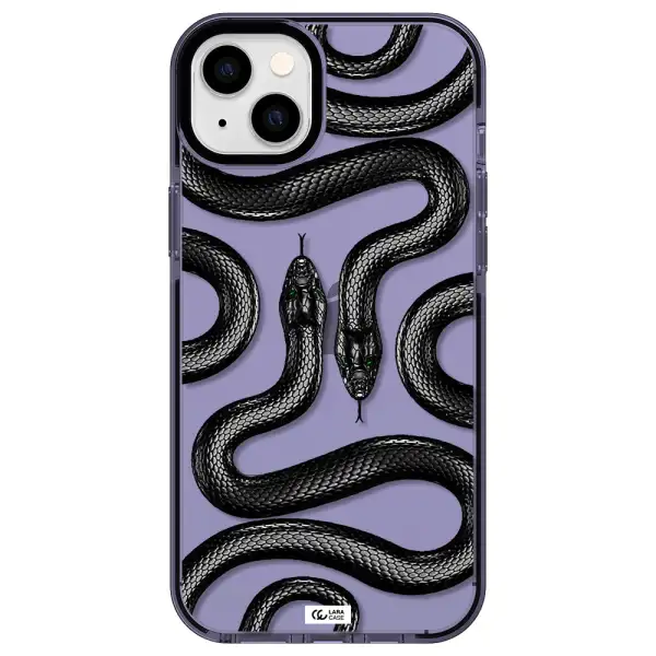 Black Snake Apple iPhone 14 plus impact Lilac Case