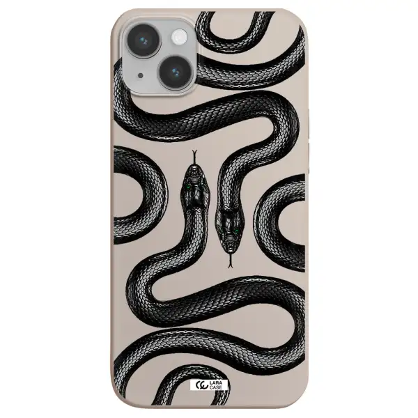 Black Snake Apple iPhone 14 plus Silicone Stone Case