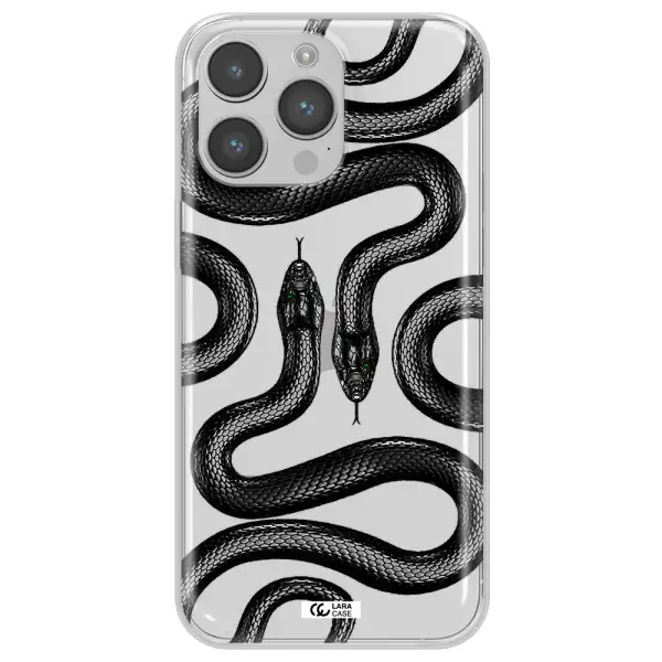 Black Snake Apple iPhone 14 pro Clear TPU Case
