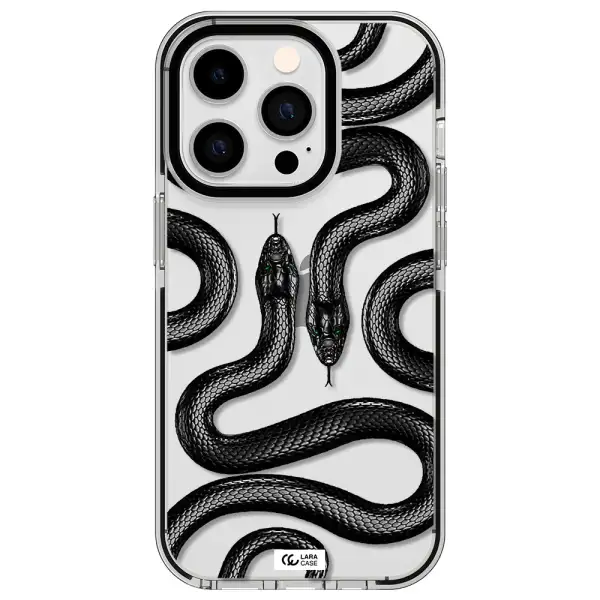 Black Snake Apple iPhone 14 pro impact black border Case
