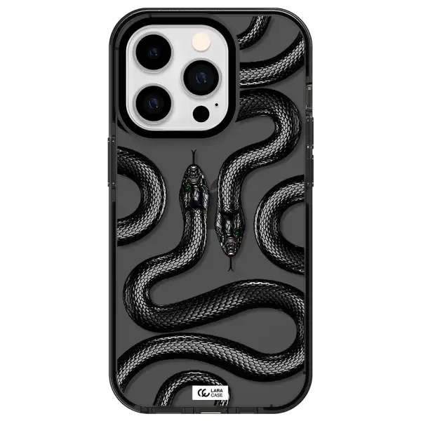 Black Snake Apple iPhone 14 pro impact Smoke Black Case