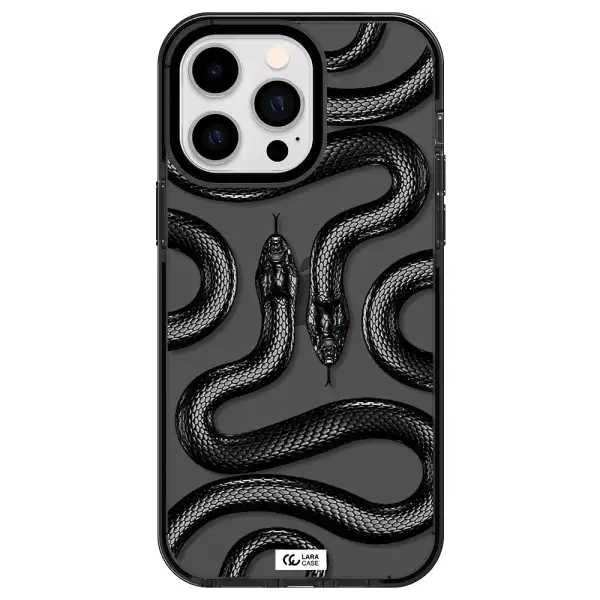 Black Snake Apple iPhone 14 pro max impact Smoke Black Case