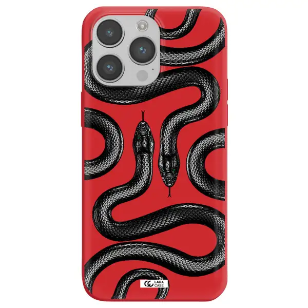Black Snake Apple iPhone 14 pro max Silicone Imperial Red Case